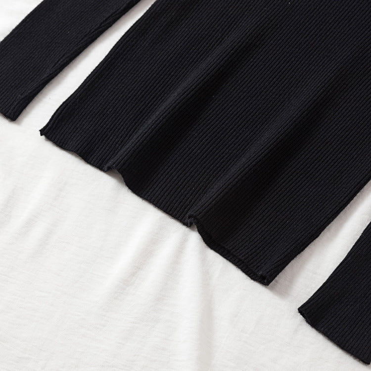 Turtleneck circle zipper pullover sweater