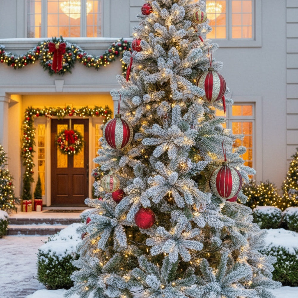 4PCS Set Christmas Glass Ball Ornaments Tree Hanging