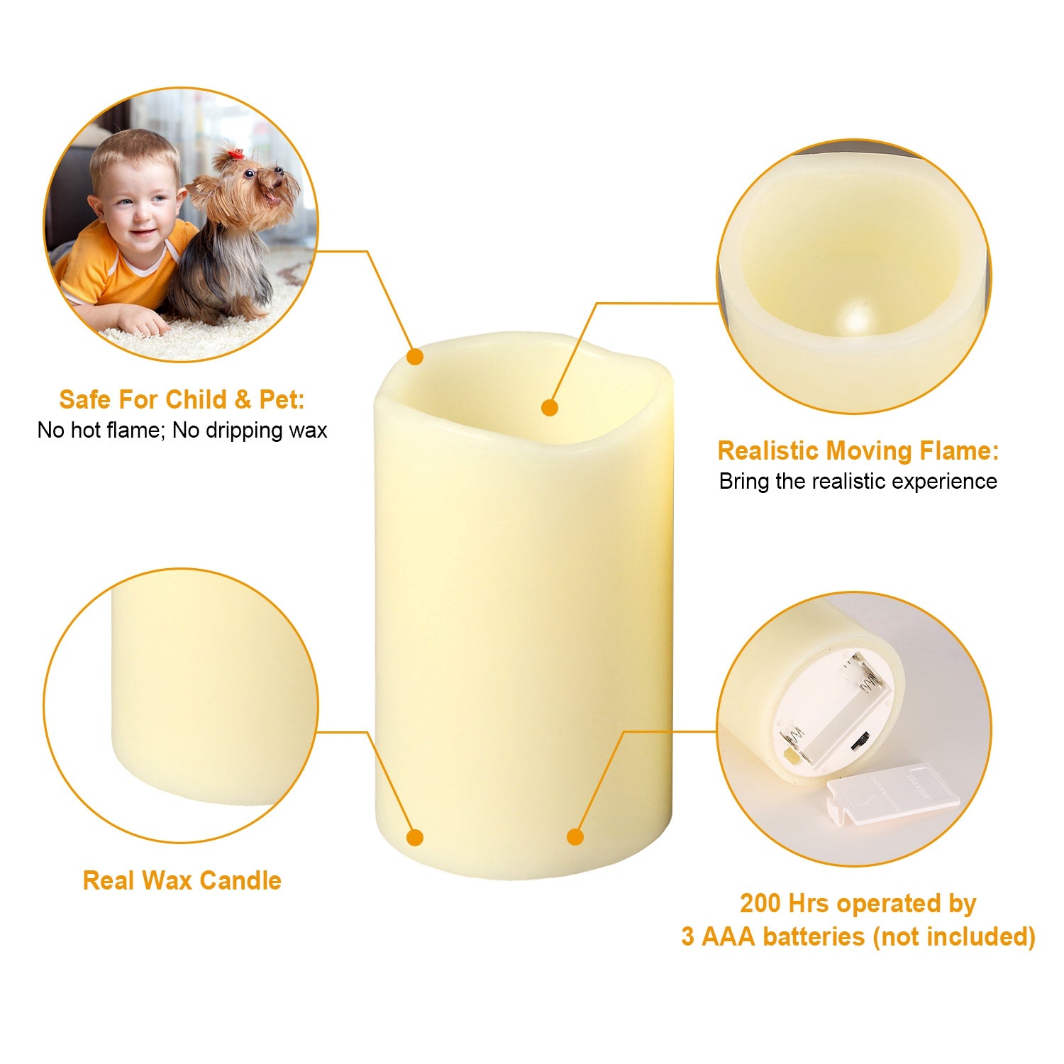6Pc Flameless Candles Votive Candles Wireless Battery Operated