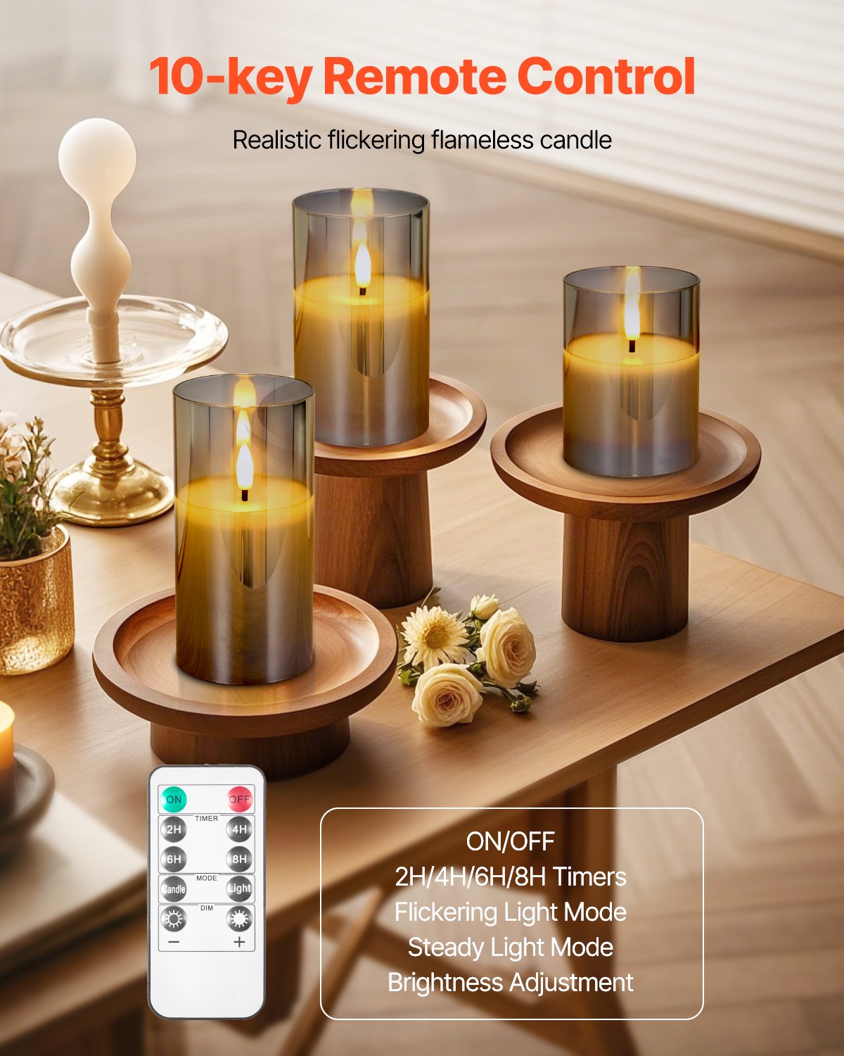 Flameless LED Candles 3 Pack Battery Operated