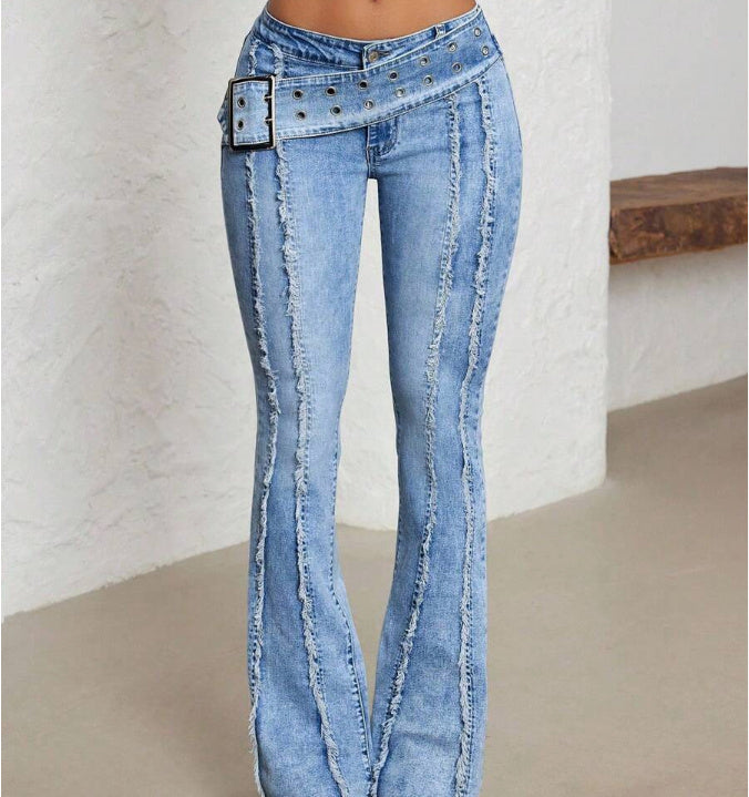 Women's Fashionable Low Waist Flared Jeans