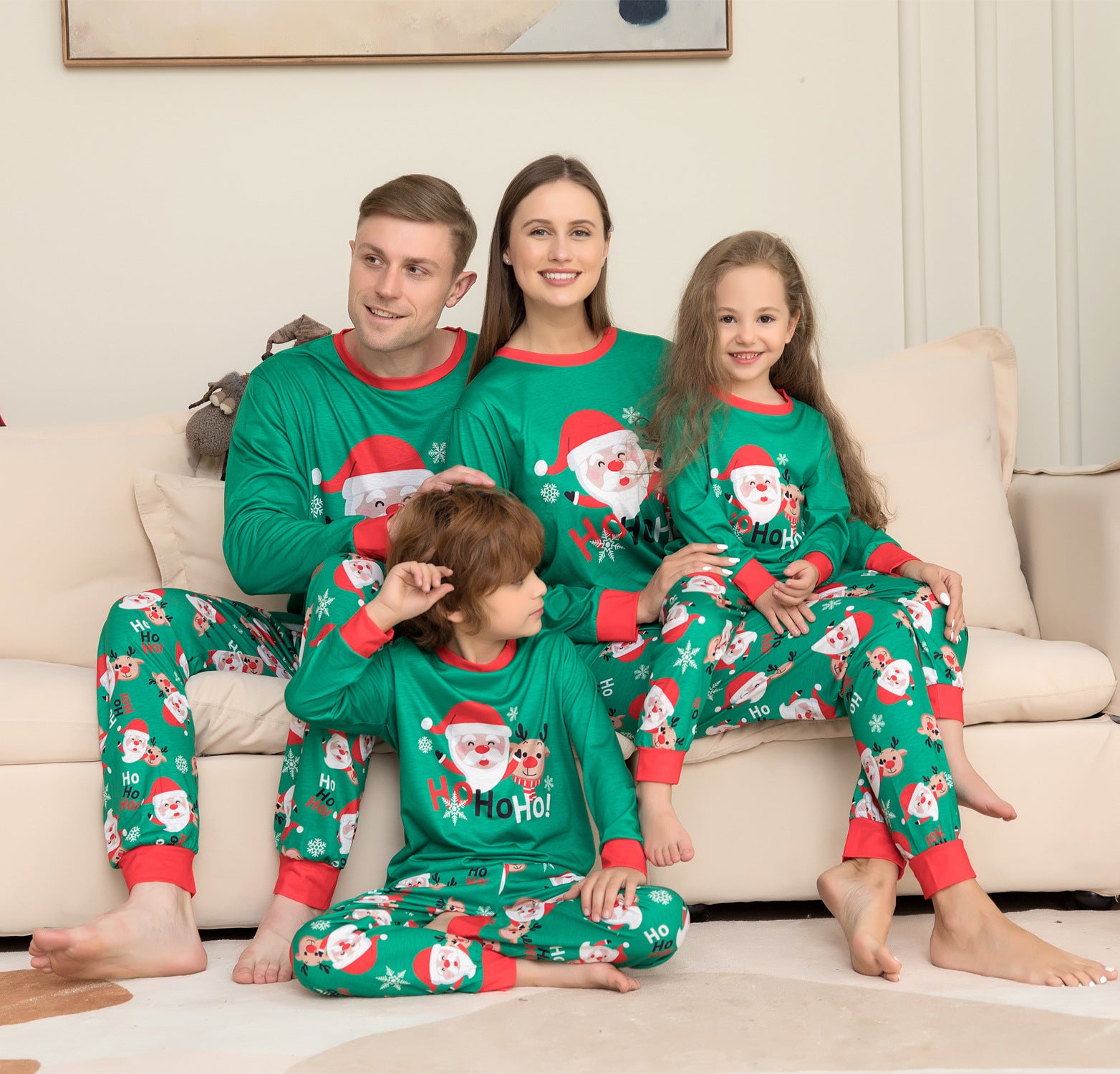 Family Christmas PJs Sets Santa Claus Printed Top Sleepwear