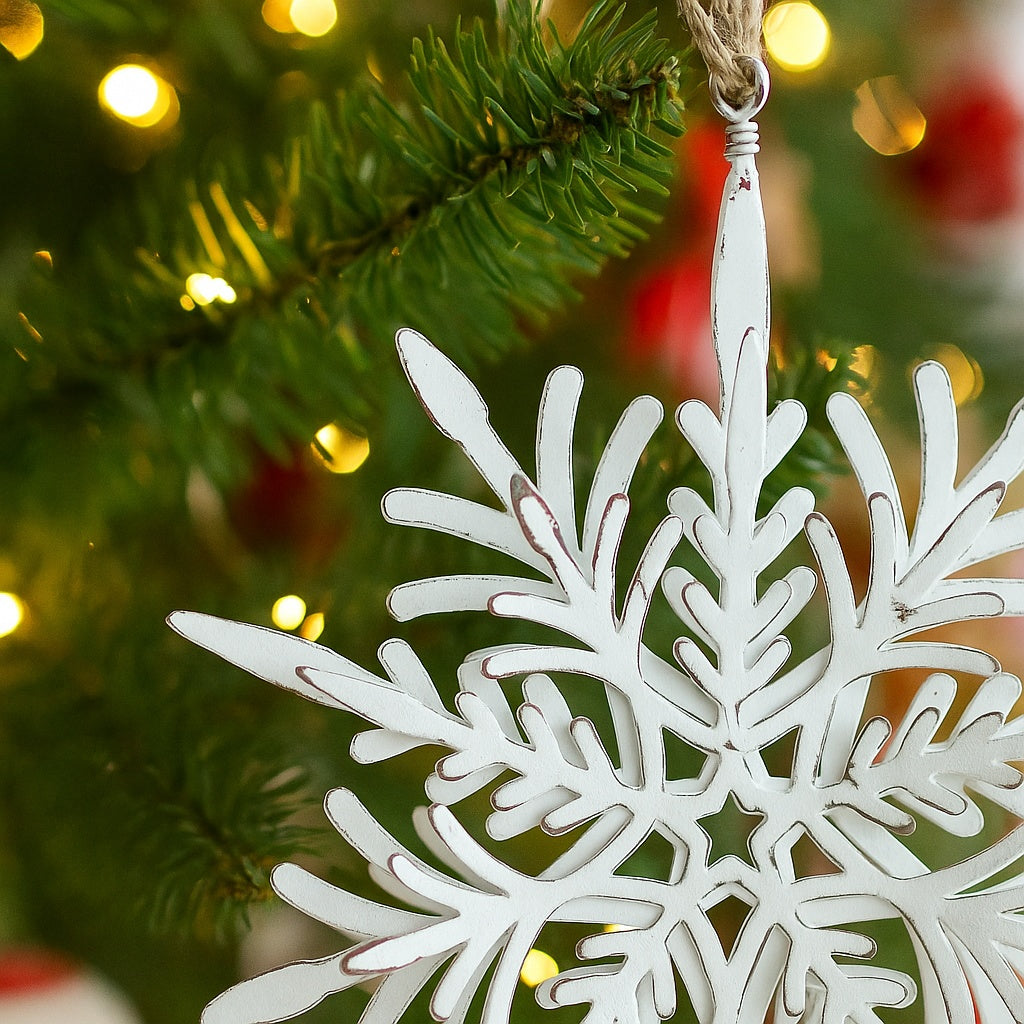 6PCS Set 6.1in Snowflake Christmas Hanging Ornaments