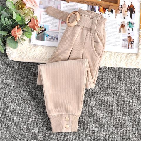 Girls' Corduroy Pants Autumn And Winter Clothes New Plus Cashmere