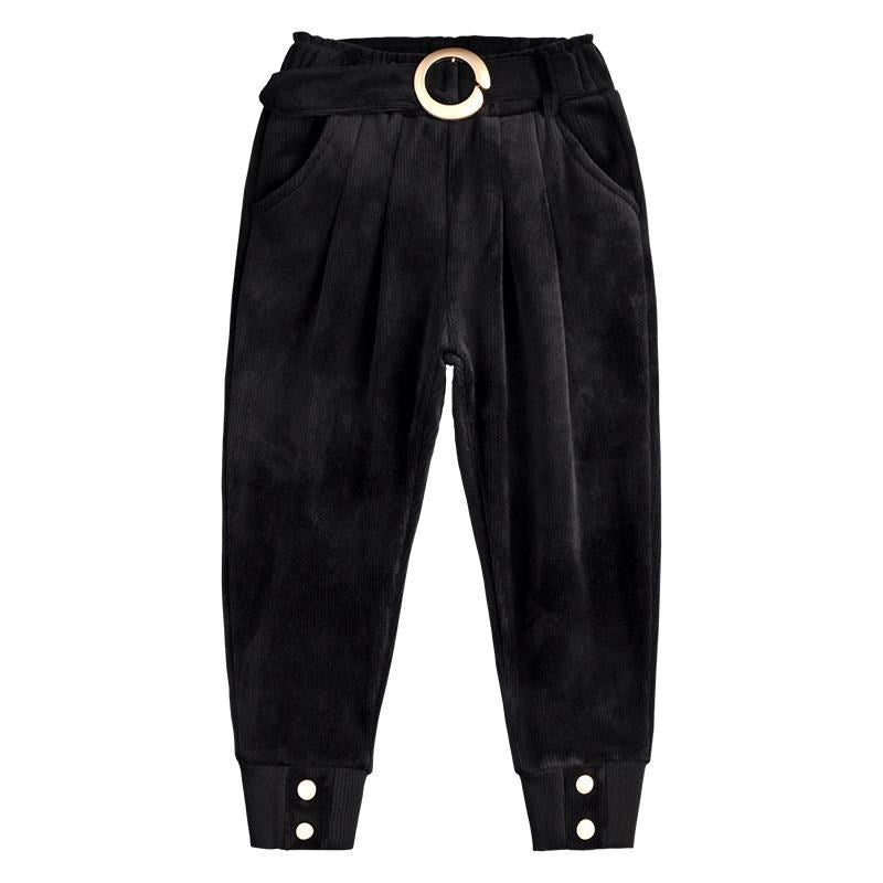 Girls' Corduroy Pants Autumn And Winter Clothes New Plus Cashmere