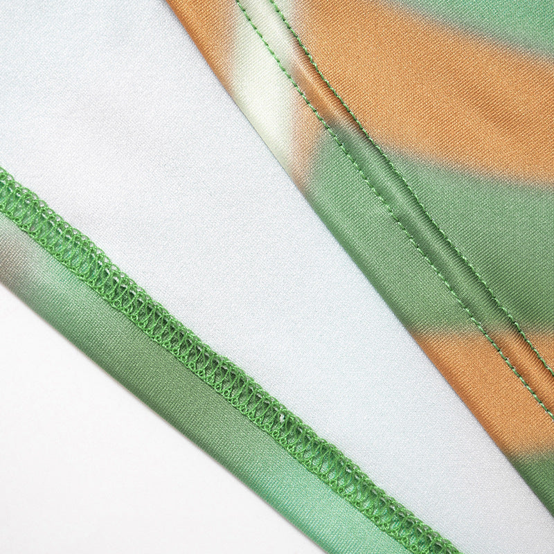 Women's Summer Crew Neck Casual Sleeveless Painted Printing Slip Dress