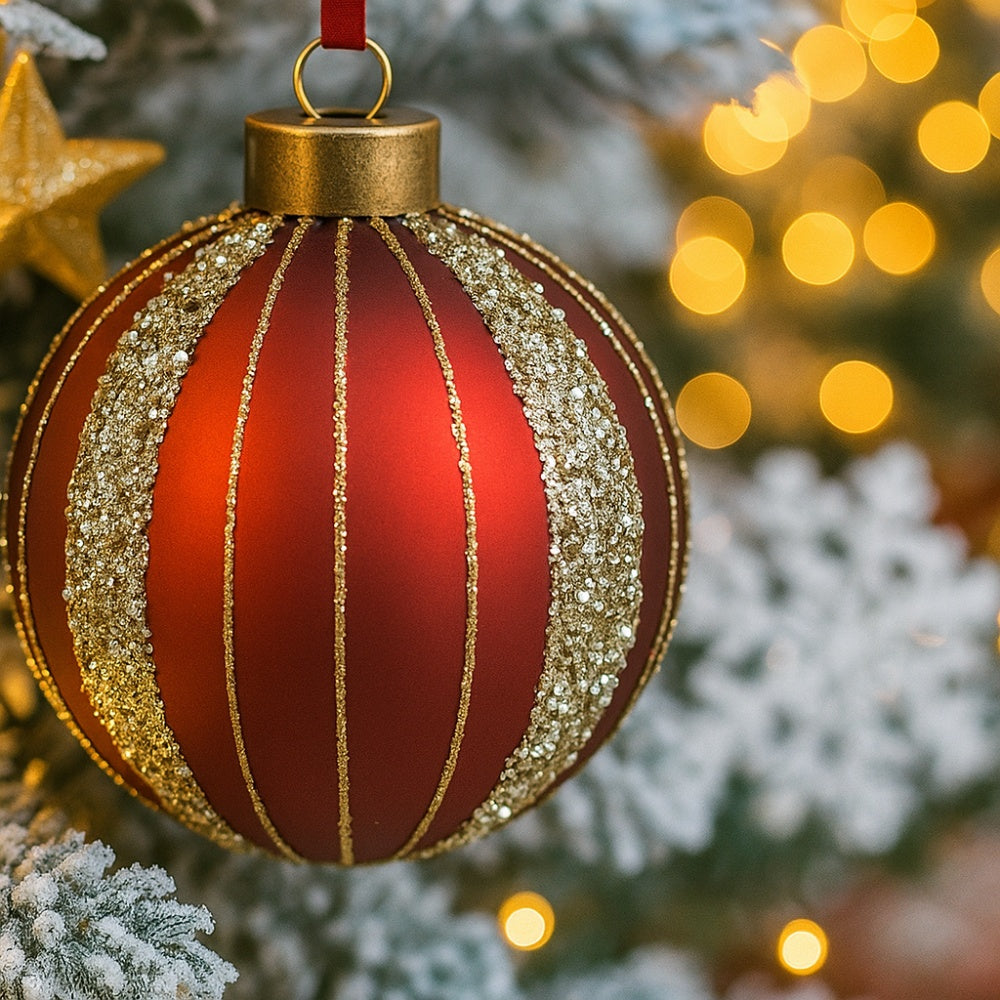 4PCS Set Christmas Glass Ball Ornaments Tree Hanging