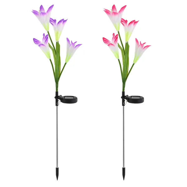 2Pcs Lily Garden Flower LED Light 7-Color Changing