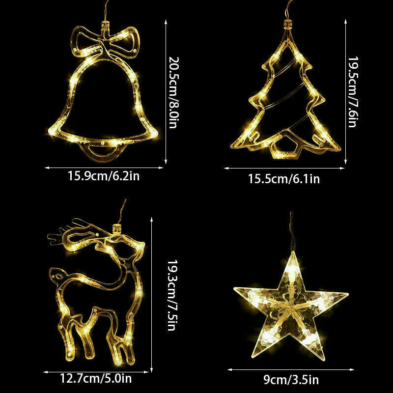 LED Fairy String Window Curtain Lights Star Xmas Party