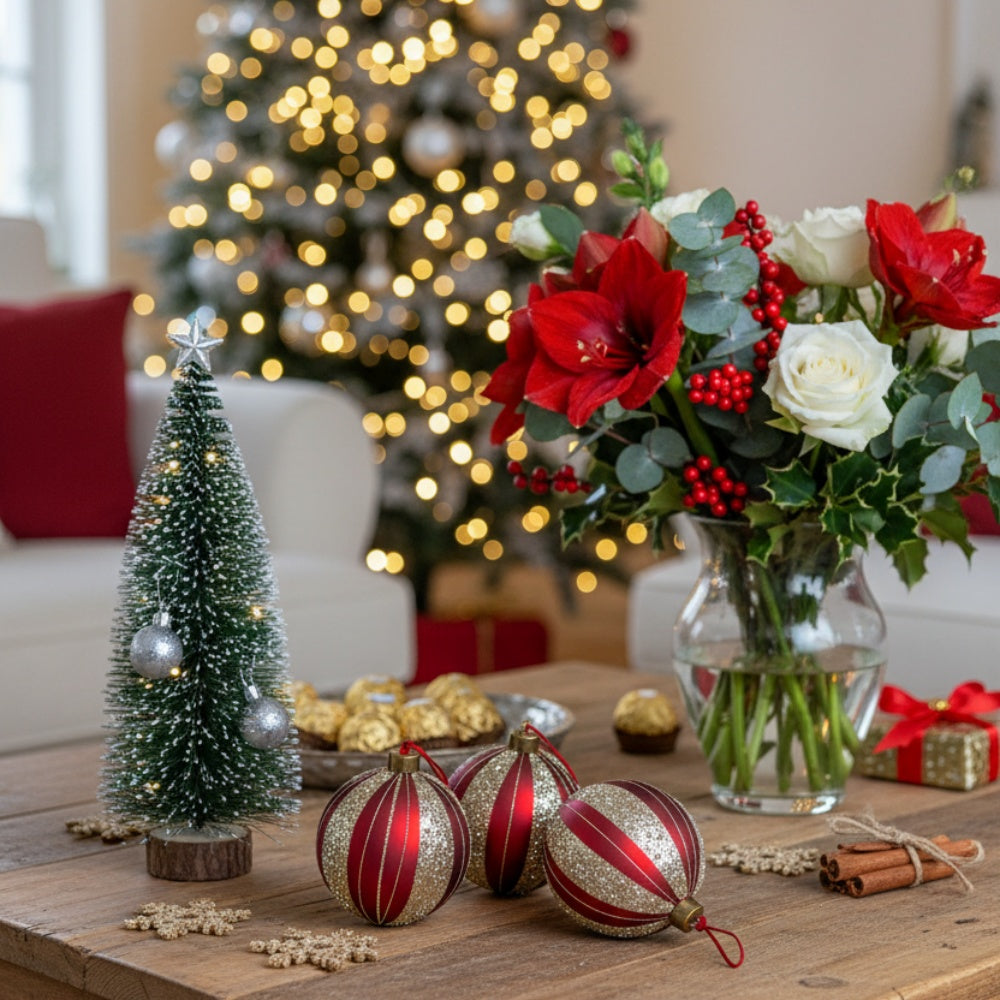 4PCS Set Christmas Glass Ball Ornaments Tree Hanging