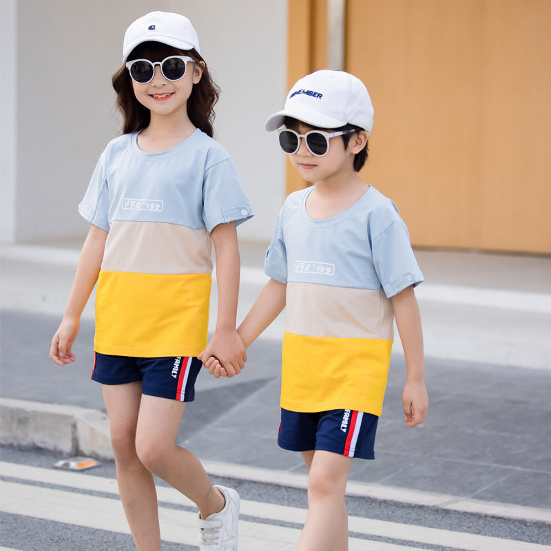 Fashion Striped Family Matching Outfits Summer Casual