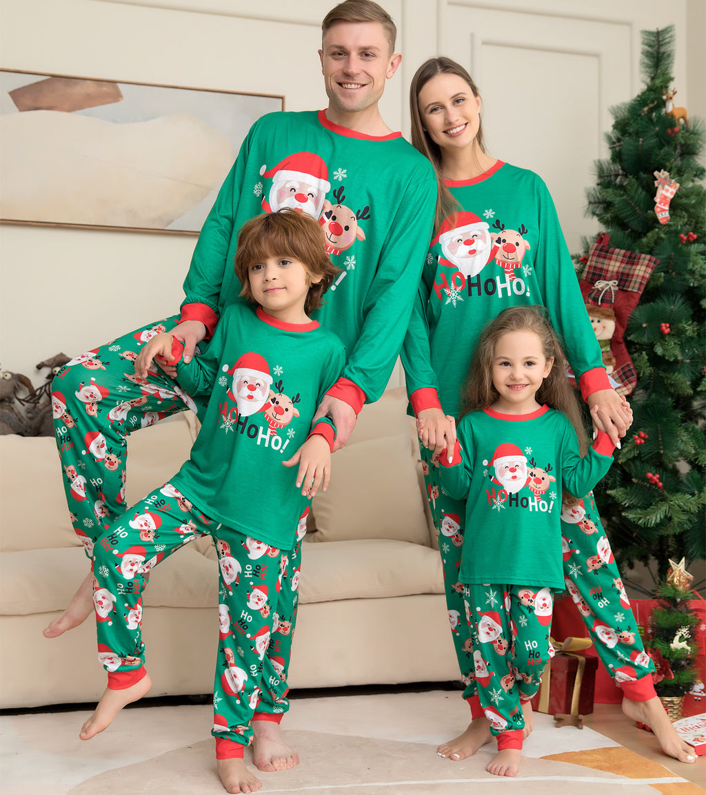 Family Christmas PJs Sets Santa Claus Printed Top Sleepwear